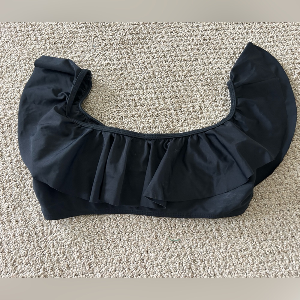Black Ruffled Bikini Top - Picture 2 of 2